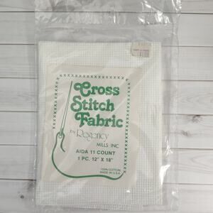 Regency Mills Cross Stitch Fabric White 11 Count 1 Piece 12 x 18